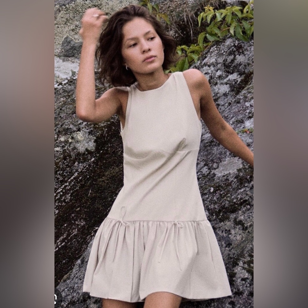 Zara bow drop waist mini dress